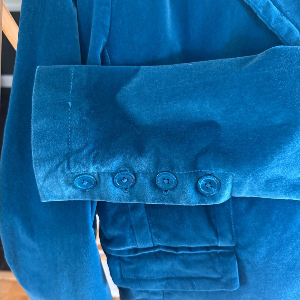 Lucky Brand Teal Velvet Women's Blazer - Picture 3 of 3